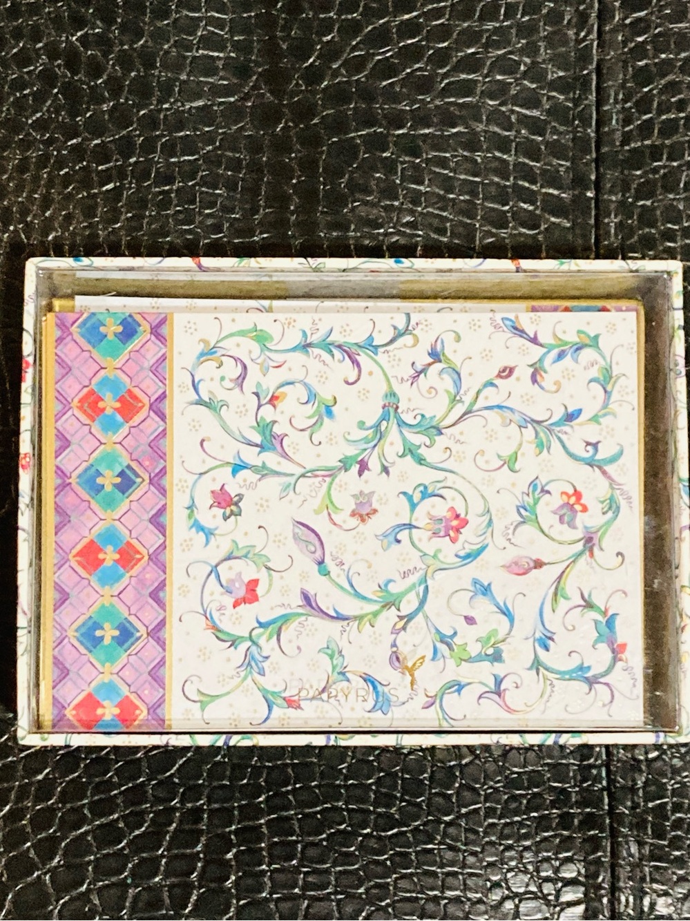 NWT Papyrus 12 Floral Vine Blank Cards and 12 Envelopes